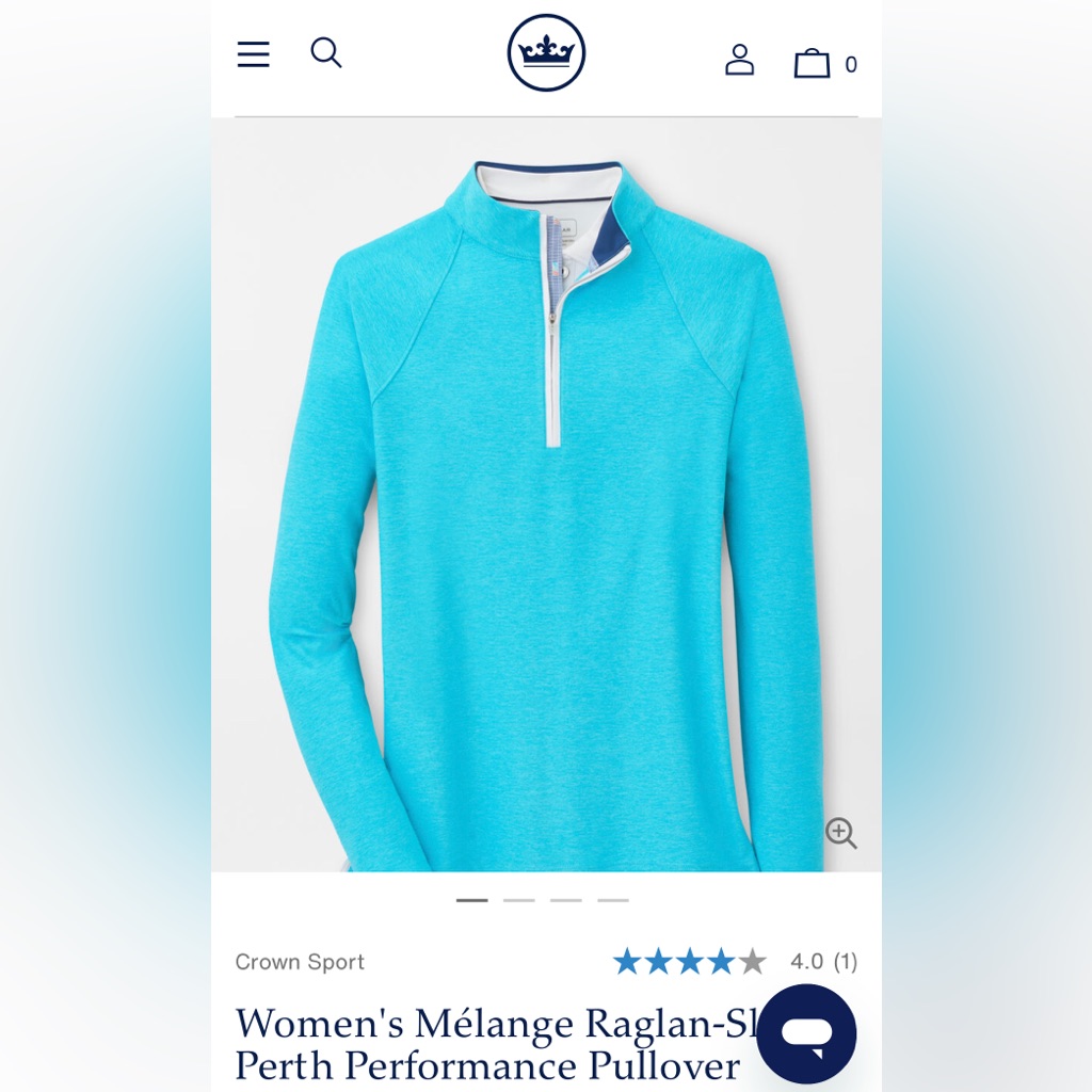Peter Millar Melange Raglan Sleeve Perth Performance Pullover In Blue, Small